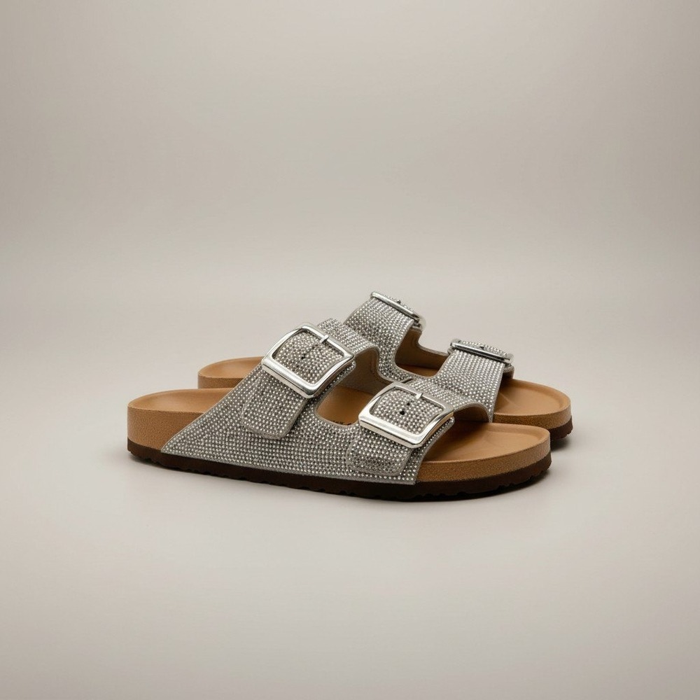 Madden Girl Bodie-R Rhinestone Sandals - Silver Multi - Women's Size 5.5 - NWT